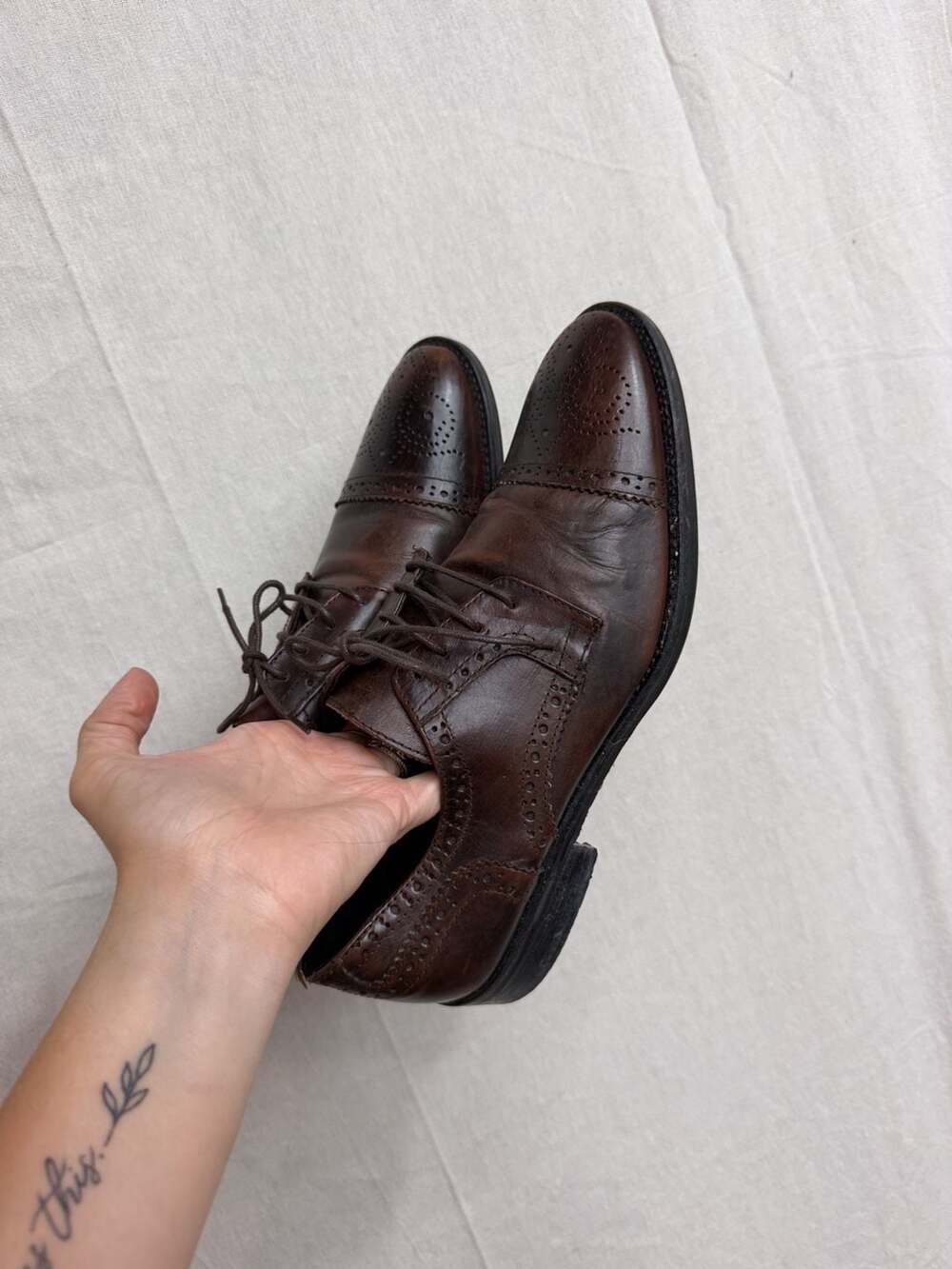 Varese Brown Leather Brogue Oxfords Size 41